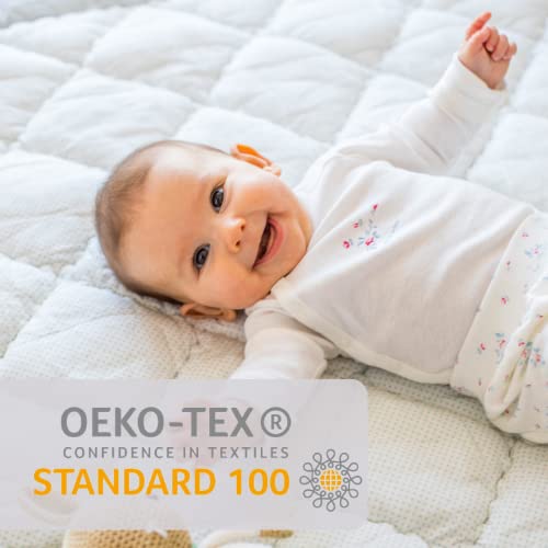 VABY – Spieldecke OEKO-TEX® (Grau), aus Baumwolle 120×120 cm - 7