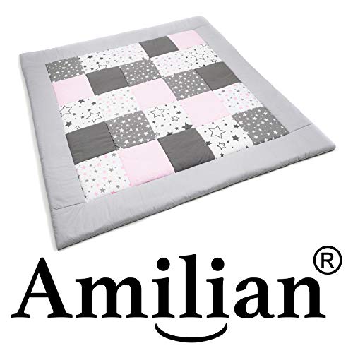 Amilian Baby Patchworkdecke Spieldecke (105x105cm) - 7
